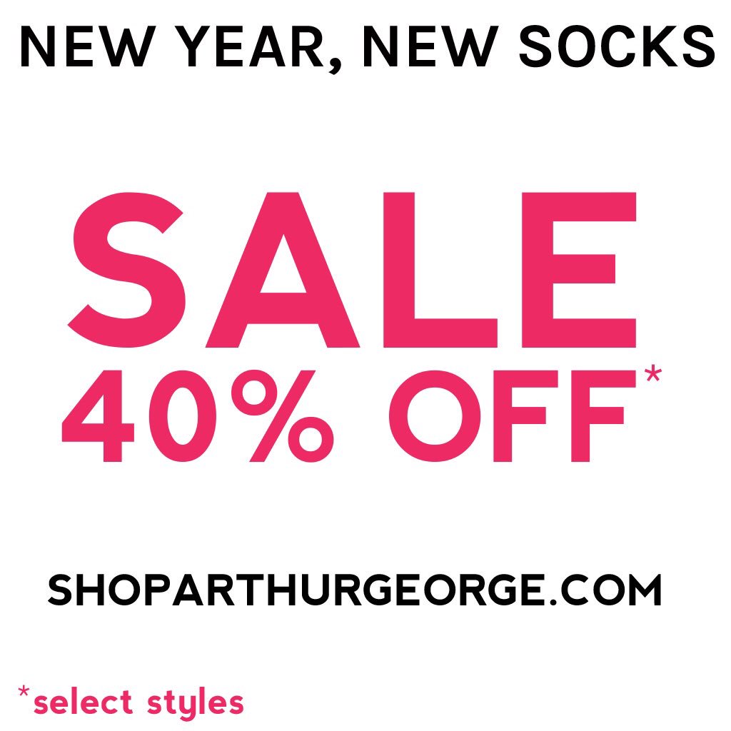 Shop the SALE!! 40% select styles now at ShopArthurGeorge.com! Time to stock up for 2018 #NewYear #Sale #2018