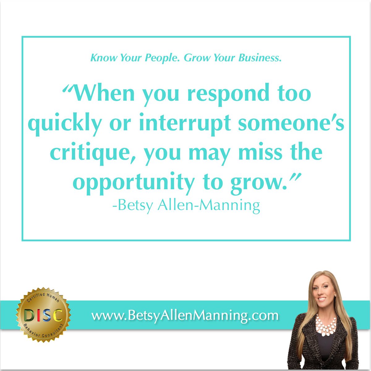 betsyamanning's tweet image. Instead of going into attack mode when someone gives you negative feedback, show personal growth by listening and seeking the lesson from it. That will help you &apos;respond&apos; instead of &apos;reacting&apos; to criticism. 

#HandlingNegativeFeedback

Learn more at betsyallenmanning.com/blog/4-simple-…