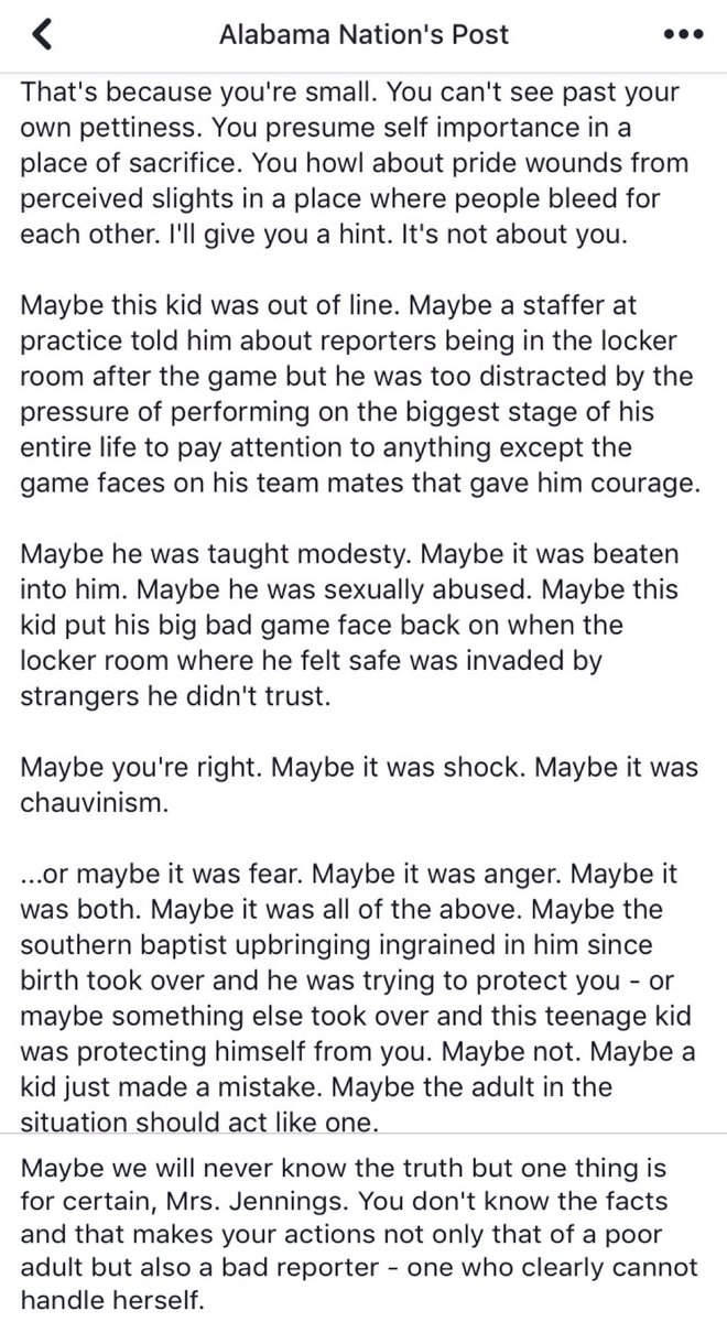 trolltide_'s tweet image. This is an open letter to Senior Sportswriter @ChantelJennings of @TheAthleticCFB on behalf of Alabama Nation in regards to her ⬇️ (sub)tweet at an Alabama football player. Dear Mrs. Jennings- -