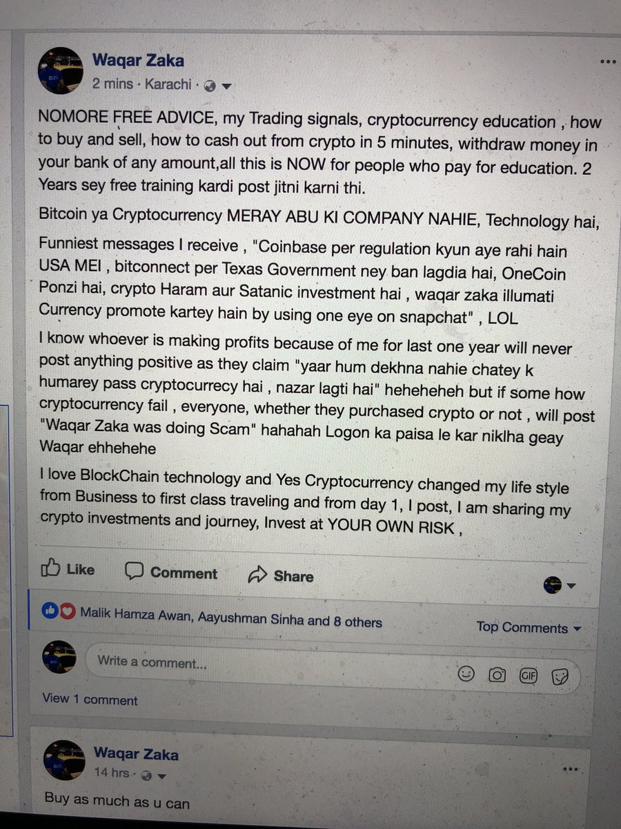 Read this properly and share with all, Cryptocurrency meray Abbu ki company  nahie, no more free advice