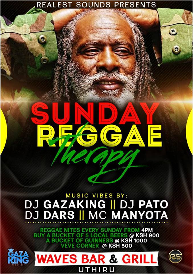 REALESTSOUNDS's tweet photo. We back at it again this coming sunday the 1st sunday of 2018 and each and every sunday it all about #SundayReggaeTherapy with the champion sound @real_realestsounds @wavesBarAndGrill uthiru linkup
#TeamRealestSounds
#TeamTangazaUfalme https://t.co/VWHajbRDlm
