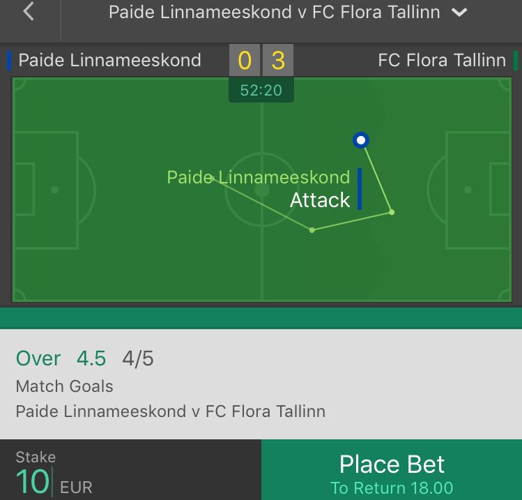 SuperTipsFooty's tweet image. 10£ - 1000£ CHALLENGE! 

LIVE IN-PLAY! 
BET 1
MATCH: Paide - Flora
TIP: Over 4.5 Goals (FULLTIME)
BET: 10.00£ WIN: 18.00£