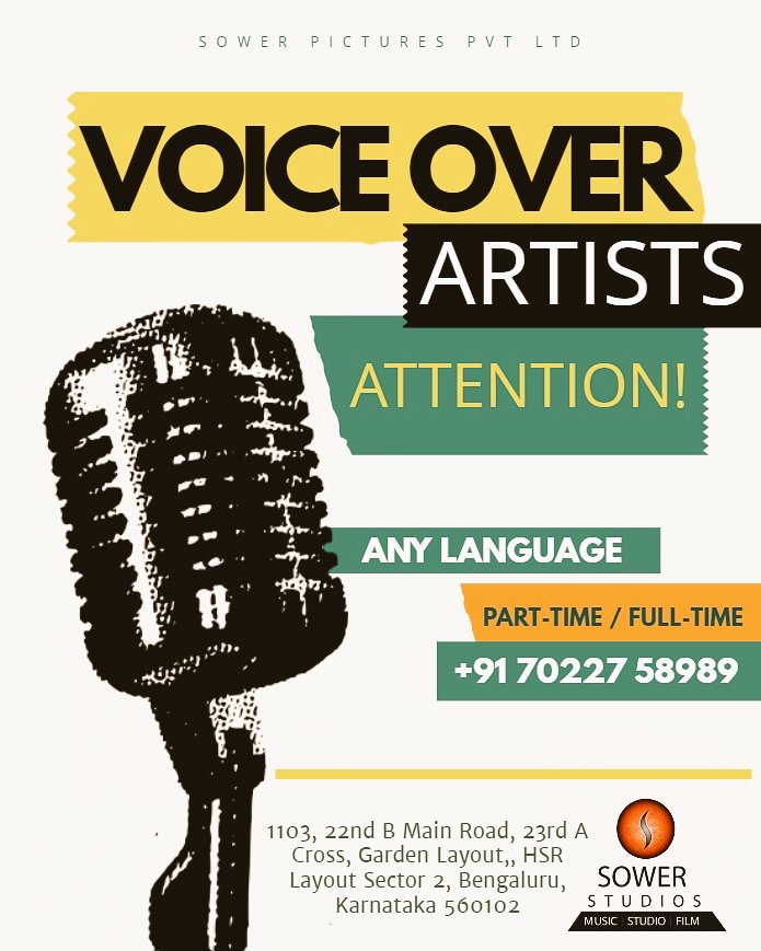 hippie_huduga's tweet photo. Hey guys, Our Studio is looking for Full-time/Part-time *VOICE OVER* Artists
{ANY INDIAN LANGUAGES/ FORIEGN LANGUAGES}.
If you are interested, Kindly *Watsapp* your number to +9170227 58989/ +91 9035756543*
Regards
#SowerStudios
#VoiceOver
Cc: @WeAreBangalore https://t.co/JY7NdskCjF
