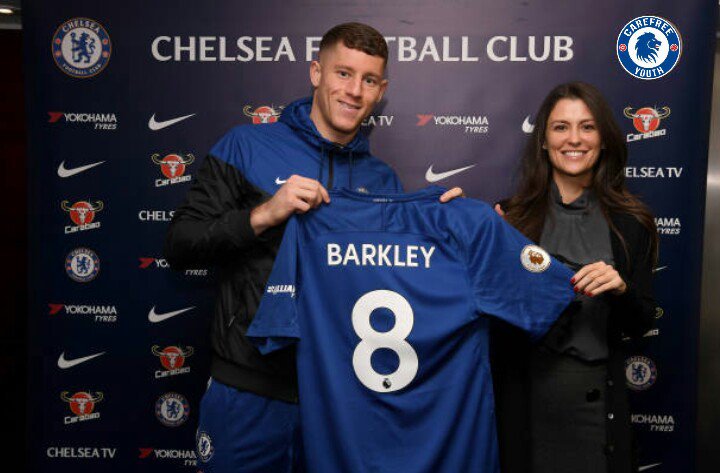 TruebluesIndo's tweet photo. RESMI: Ross Barkley bergabung dengan Chelsea dengan kontrak 5,5 tahun dan akan menggunakan nomor punggung 8 #WelcomeBarkley #KTBFFH #CFC https://t.co/Qj2VL7irzX