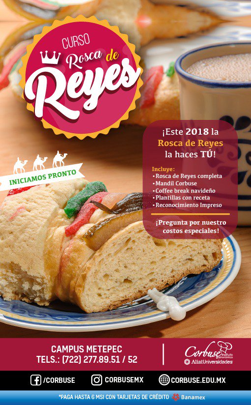 CorbuseMetepec's tweet photo. #BuenViernes
CURSO ROSCA DE REYES
¡Inscríbete ya!
6 de enero 10:00 hrs.
INFORMES AL 277 89 51 O VÍA DM
#CursoDeTemporada #Rosca #CorbuseMetepec #6deenero #ReyesMagos #RoscaDeReyes https://t.co/dMsGcGZ5p7