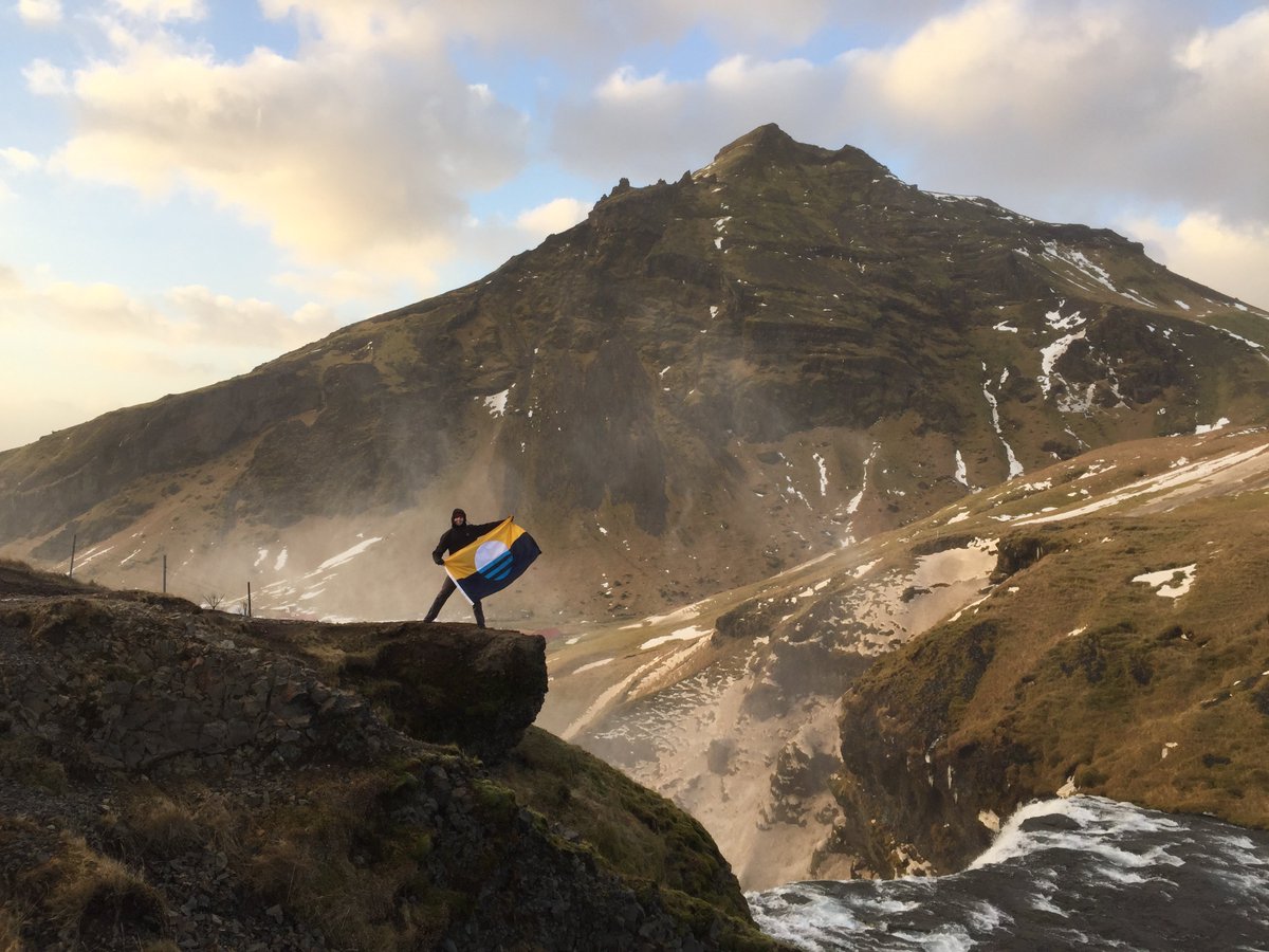 MilwaukeeFlag's tweet photo. The #MilwaukeeFlag travels well and is making its way around the world! Thanks to @Adam_Dallimore for sharing these beautiful photos captured in #Iceland. 

#DalliLessDoMore #mkeflag #Milwaukee #mke #travel #abroad https://t.co/uDbDwRlNxG