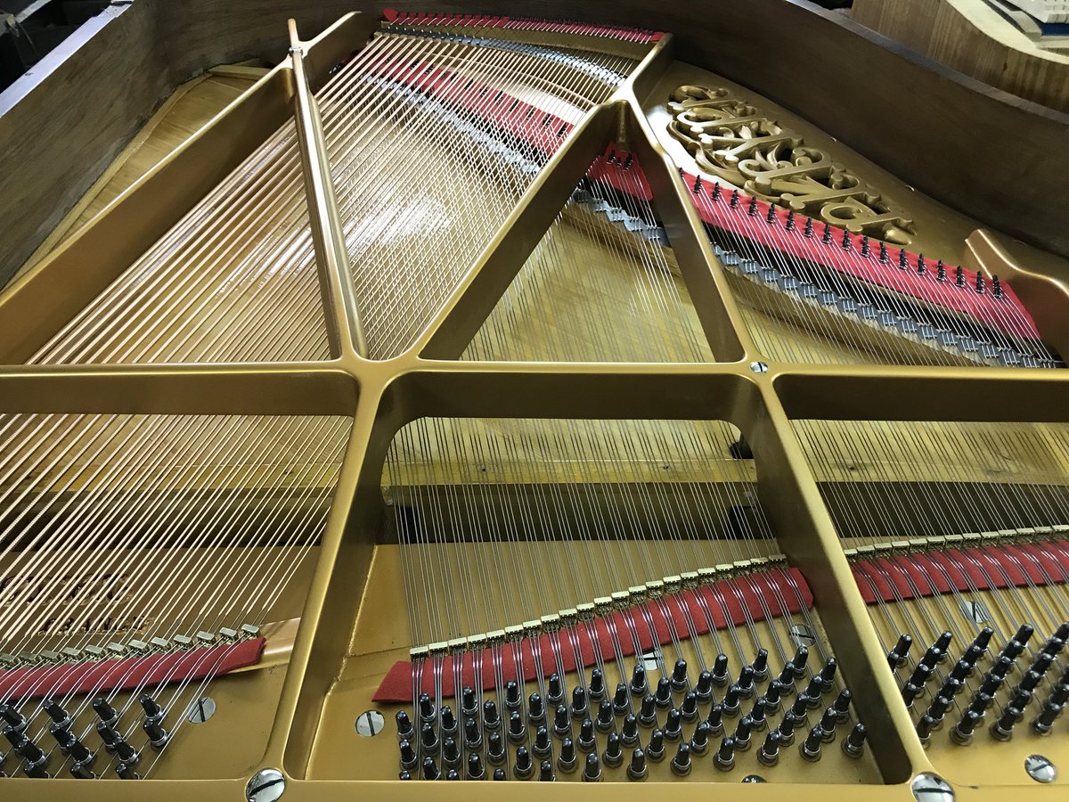 Après remontage du cadre redoré, feutrage et remise en charge, quelques bouclettes et enroulements (et beaucoup d’énergie déployée) voici le premier #piano #Pleyel recordé de l’année ! #travailfaitmain #atelier #epv #excellence #savoirfaire <a href="/labelepv/">Label EPV</a>