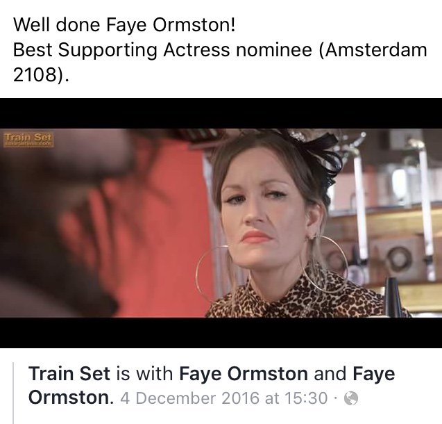 TrainSetMovie's tweet photo. Congratulations to @xxFayeOxx #bestsupportingactressnominee #trainsetmovie #solarusfilms #SupportIndieFilm https://t.co/Q51jfq6P7v
