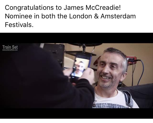 TrainSetMovie's tweet photo. Congratulations to @james_mccreadie and Debbie May! Nominated in London AND Amsterdam @FilmFestInt #trainsetmovie #bestoriginalscreenplayofafeaturefilm https://t.co/8SvCTmFW1g
