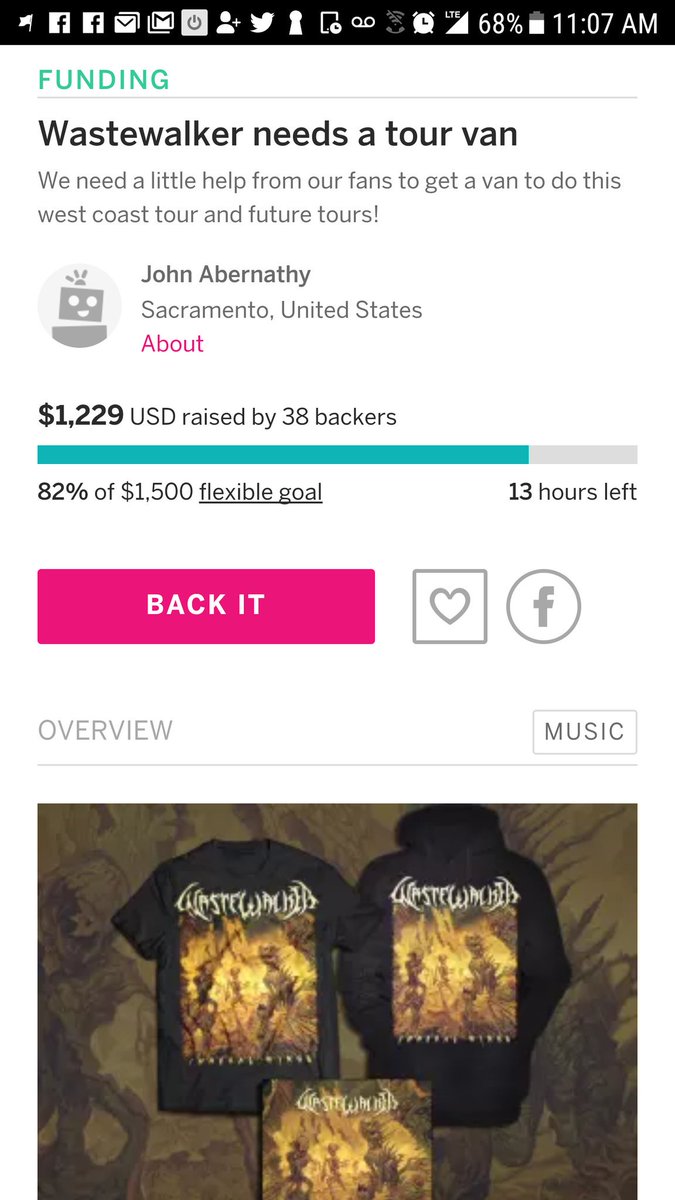 Last 13 hours to support!  Last chance for this album art merch!  indiegogo.com/projects/waste… #Deathmetal #wastewalker #newbandsameoldshredder #excftg #exalterbeast #conductingfromthegrave #thrashmetal #indiegogo