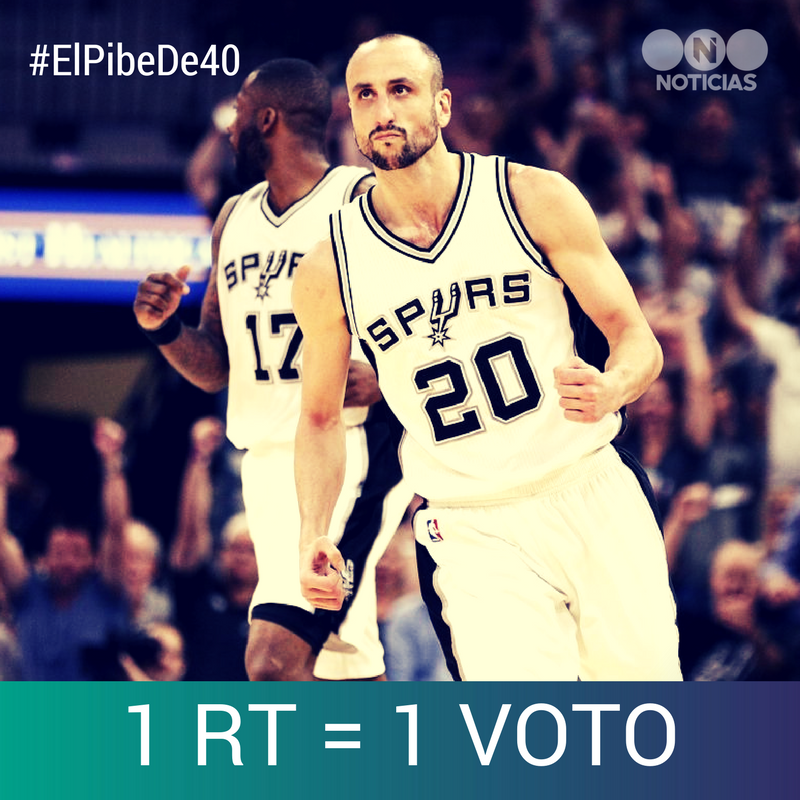 telefenoticias's tweet image. #ElPibeDe40 

Somos más de 2,5M de personas en @TelefeNoticias que queremos que @manuginobili esté en el Juego de las Estrellas de la NBA

Por eso votamos así:  Manu Ginobili #NBAVOTE - Dale RT Vaaaamoos Manuuu!!!!!