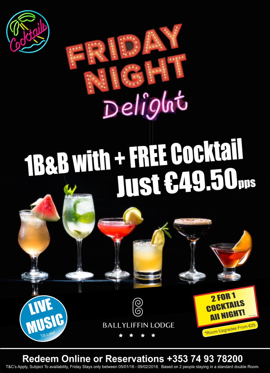 #FridayNightDelights at the Lodge - 1B&B with FREE Cocktail Just €99/£86 total, T&C's Apply *Hurry very limited availability | View/Book Offer: buff.ly/2F1mQRD | #Belfast #Bangor #Lurgan