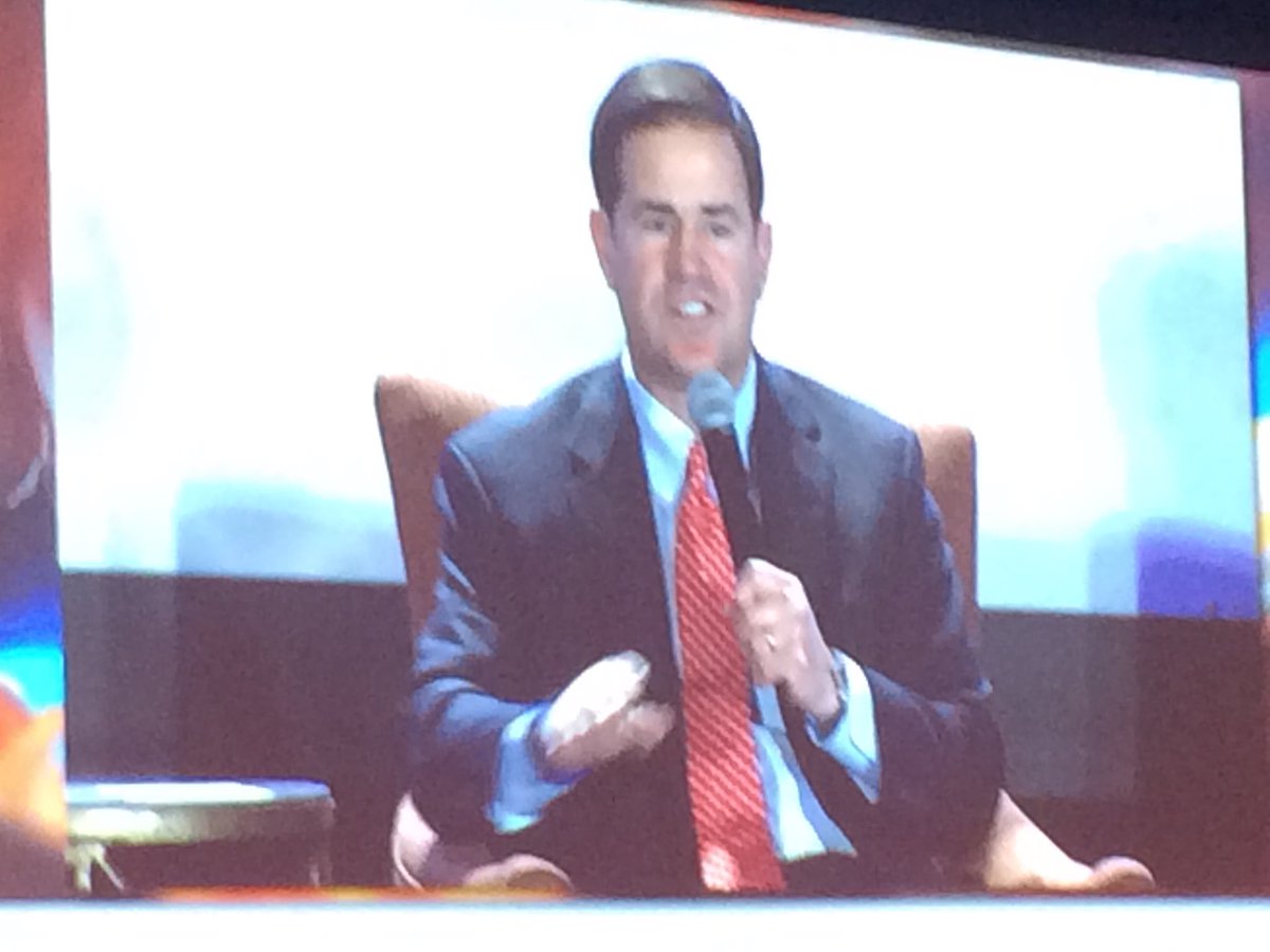 Our great Governor is giving a very positive speech.