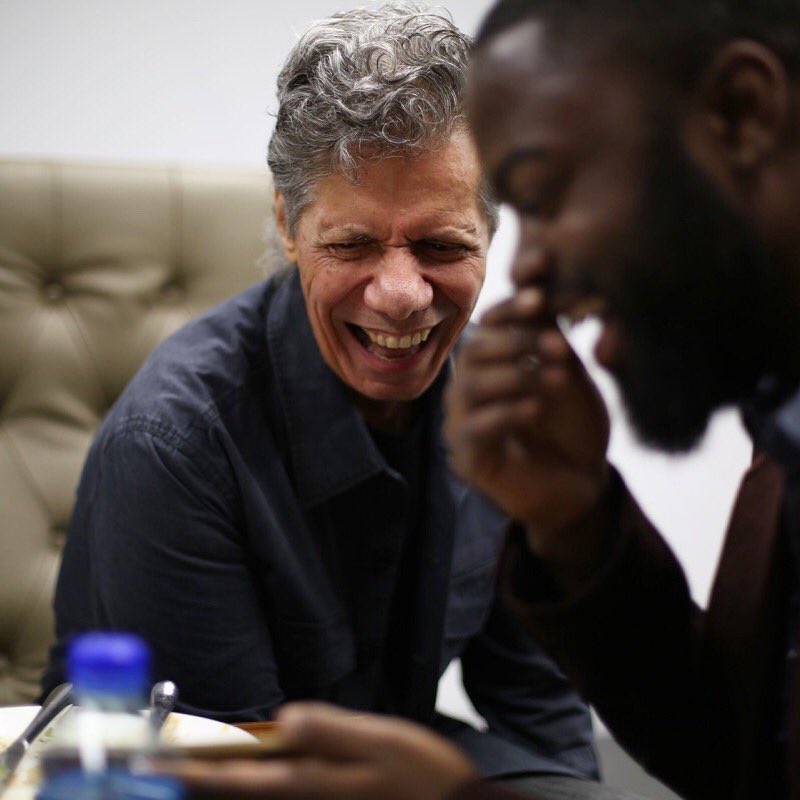 ChickCorea's tweet photo. Joking with @drummerslams last year! These two plus Carlitos del Puerto will be going on tour at the end of the month! #chickcoreatrio https://t.co/D4HxXU9NfP