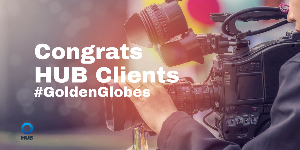 HUBInsurance's tweet photo. We’re tuning in to the #GoldenGlobes on 1/7 to support 20 clients with 26 total nominations. HUB celebrates the success of all our entertainment clients, from the companies that produce films and TV shows, to the individual artists that bring them to life. 👏👏👏 https://t.co/OzoVF1vYNw