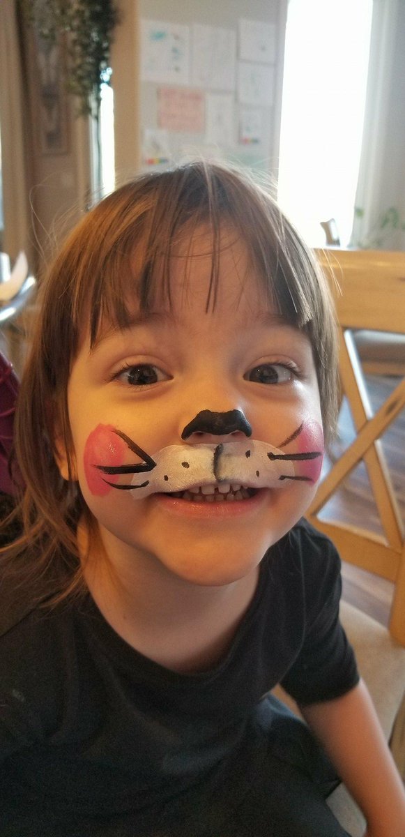 I keep a face painting kit in the house just in case Avelle wants to be a kitty cat on a random Friday morning! Today was that today! Happy Friday everyone!! #FridayFeeling #friday #funday #childrensbooks #books
