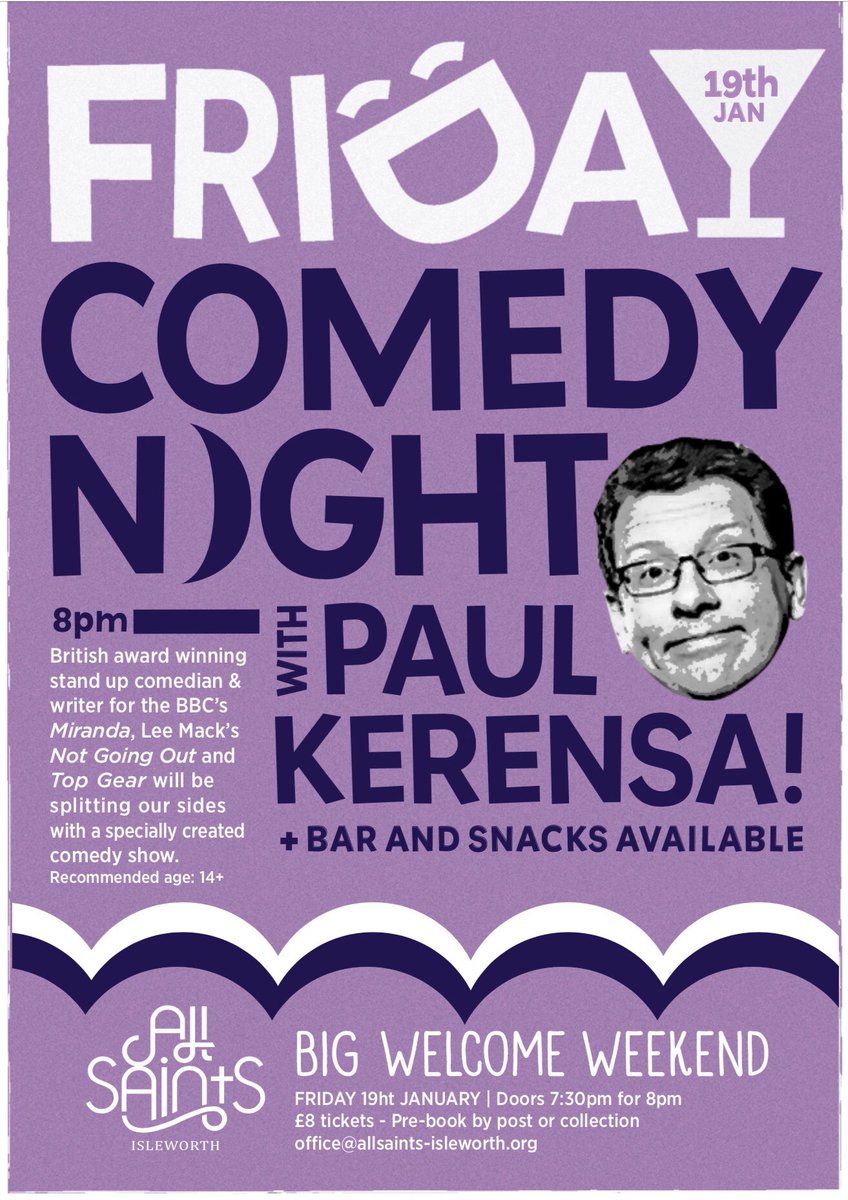AllSaintsTW7's tweet image. You can contact the @AllSaintsTW7 office anytime day or night for your tickets to see @paulkerensa on 19th January.  Email office@allsaints-isleworth.org or call 020 8560 5647