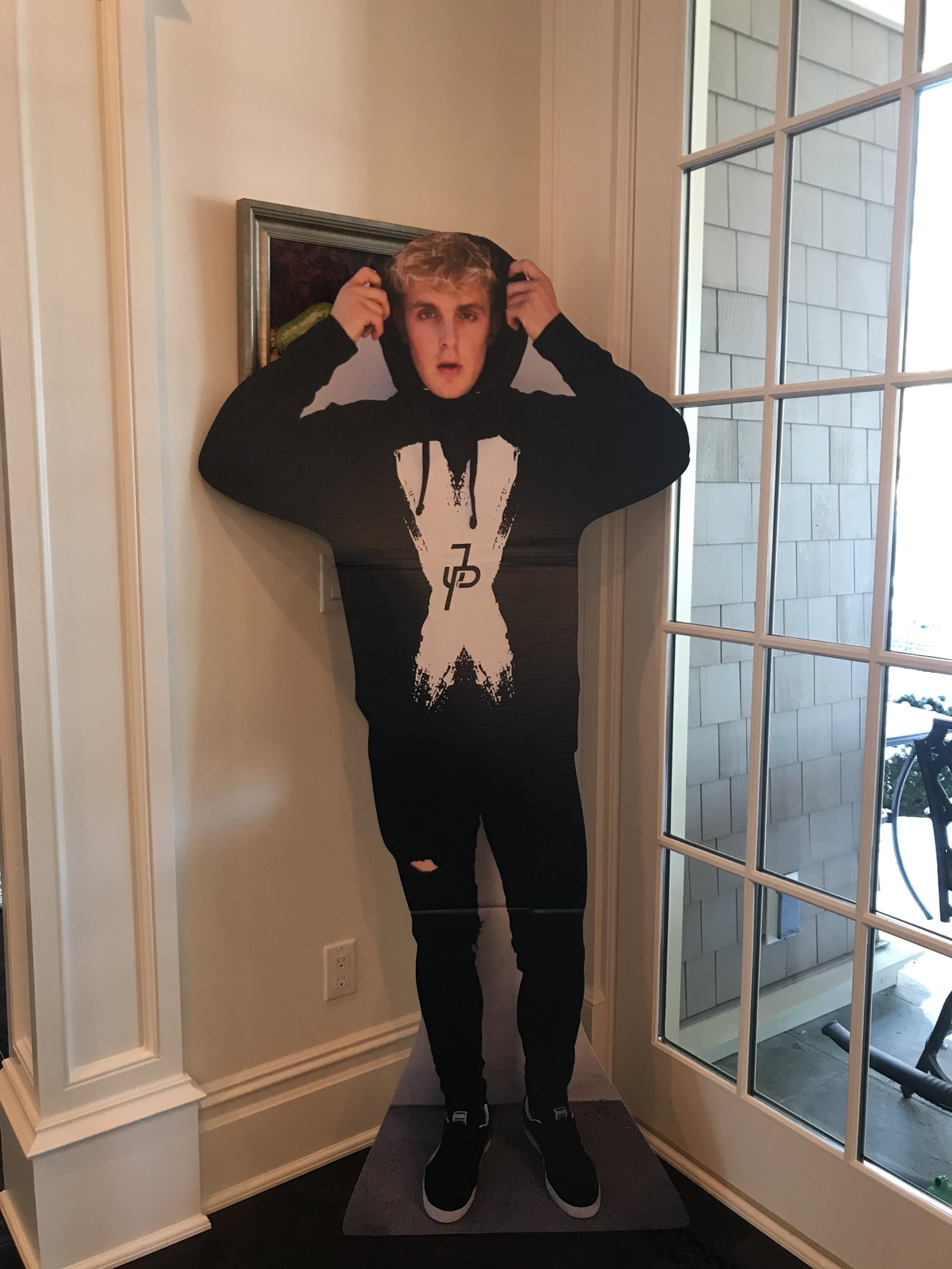 Just got my jake paul cardboard cut out!!!! obsessed!! happy birthday to me!    