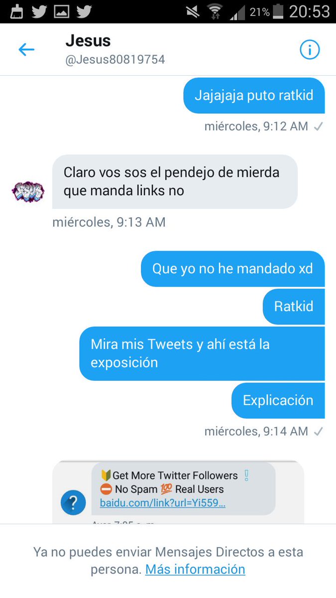ViejoAlbert2's tweet photo. @Jesus80819754 @Albert2_CR Y mirar quien es el ratkid, el que se pone a insultar sin sentido: https://t.co/9TJacE4Zkm