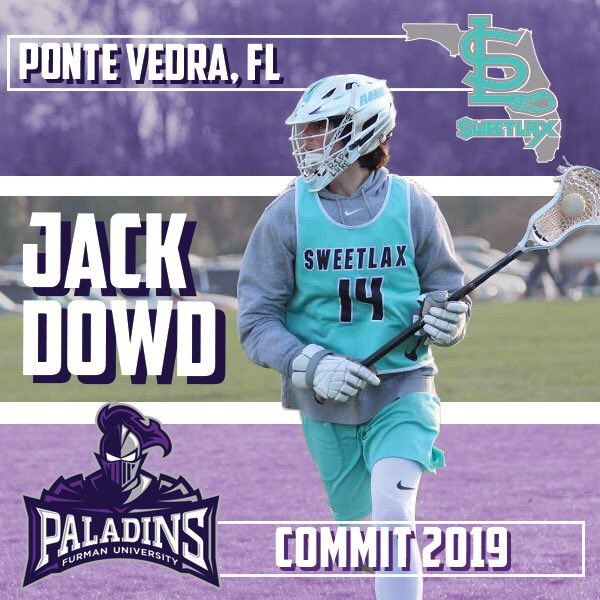 Sweetlax_Fla's tweet photo. Sweetlax Florida 2019 Midfielder, Jack Dowd (Ponte Vedra) has committed to Furman University. Congrats to Jack and his family! Hard working kid with a great attitude. #sweetlax #sweetlaxflorida #furman #paladins #sweetlaxcommit #lacrosse #florida https://t.co/DFFnBhvByE