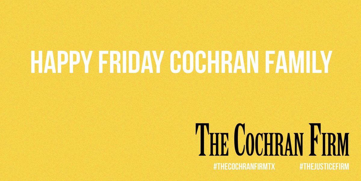 CochranFirmTX's tweet photo. Guess who is back?!? We made it past the holidays...the kids are back in school next week...it is the first #HappyFriday of 2018 family! We did it! #HappyFridayCochranFamily #TheCochranFirmTX #TheJusticeFirm https://t.co/urMAAmMck6