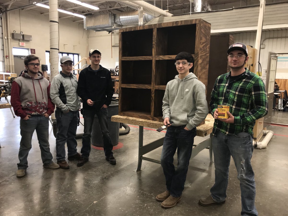 It’s a Fabulous Friday at the ATC! Our Carpentry students have been busy their first week back. The students designed, constructed, and stained bookcases for North Jackson Elementary. #skillsforsuccess