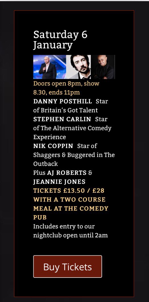 Looking forward to performing @PiccComedy tomorrow.
