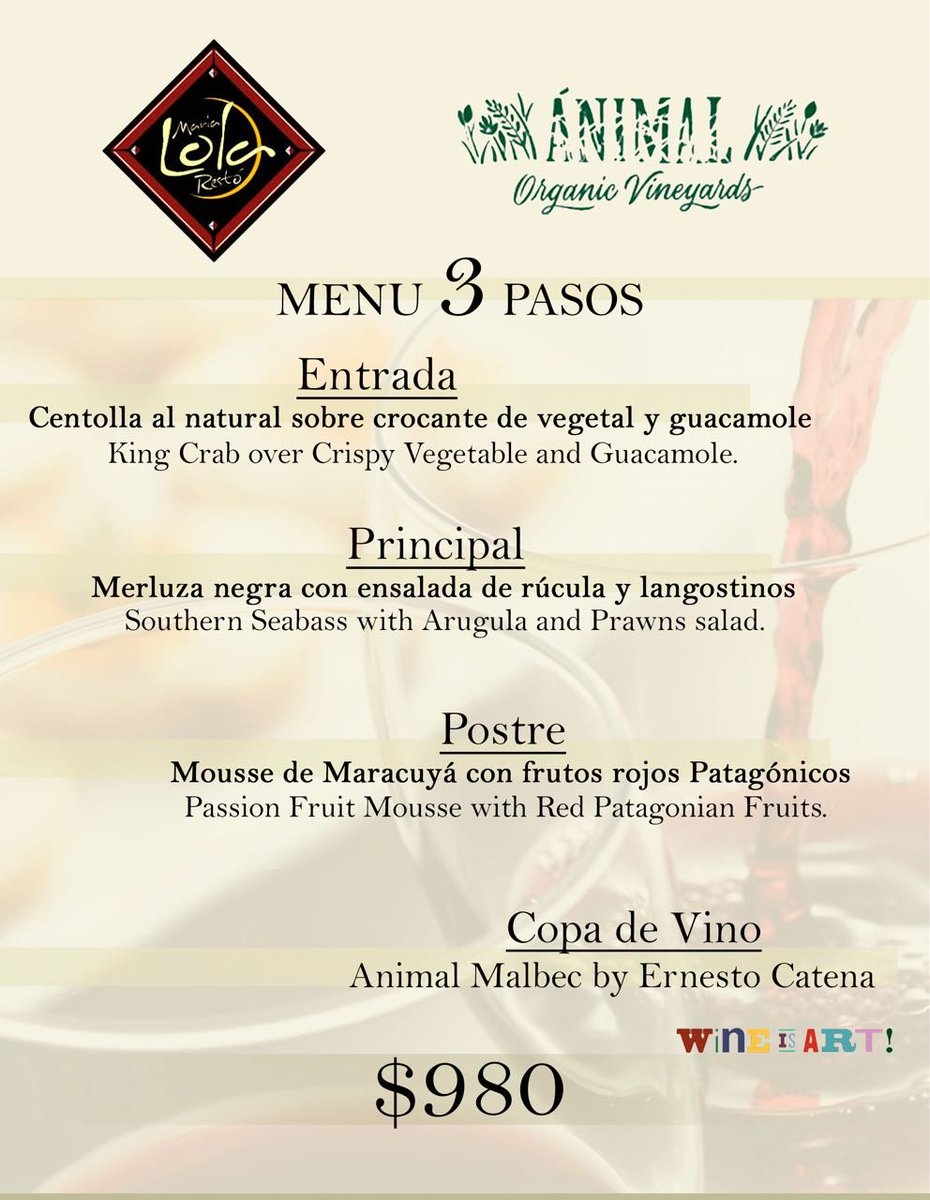 Los invitamos a compartir un interesante menú de 3 pasos...