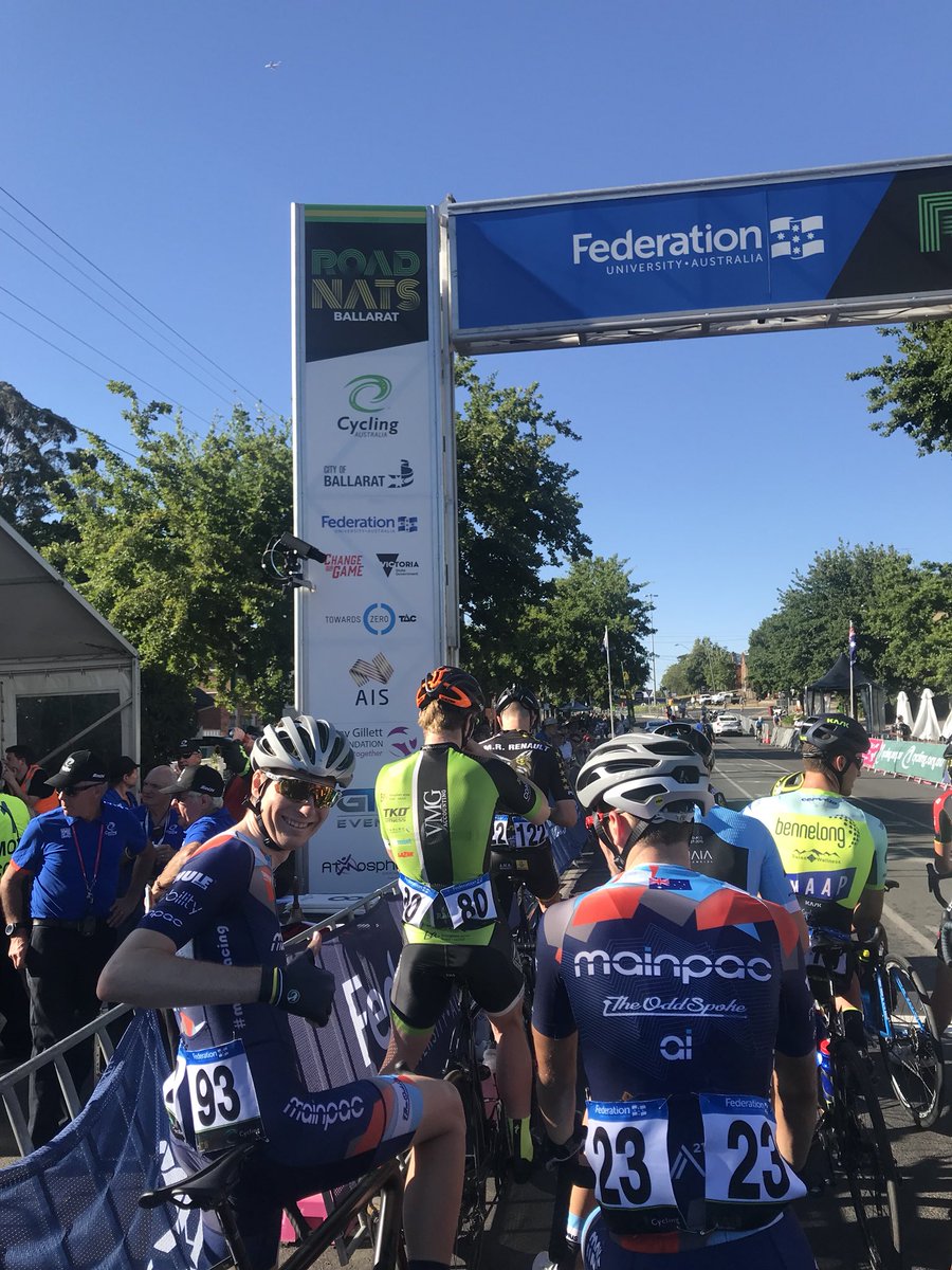 EliteNscc's tweet photo. The @CyclingAus #RoadNats about to get underway #dogsquad alumni riders @dan_newman1 Angus Calder &amp; Tom Green racing this morning in the U23 men’s this morning. 💪👍💪 https://t.co/ovMiehKKfk