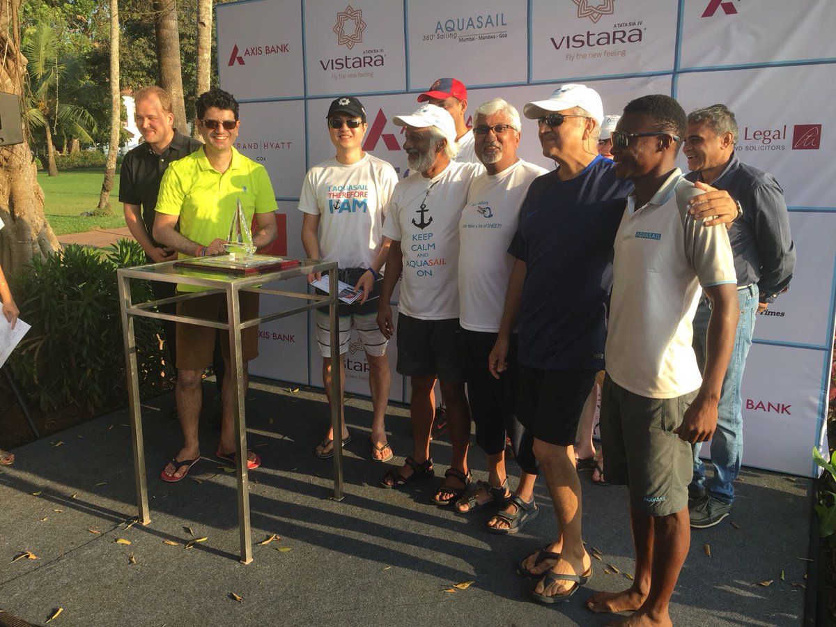 Aquasail's tweet photo. #AxisBankCEOCup: Cheers to an AWESOME day of #Sailing
#GoaSailing #Aquasail #GrandHyattGoa
#Sail #SailWithUs
#ExtraordinaryWeekends
#AxisBank #AquasailIndia @GrandHyattGoa @airvistara @TourismGoa https://t.co/VUoF64Fm8U