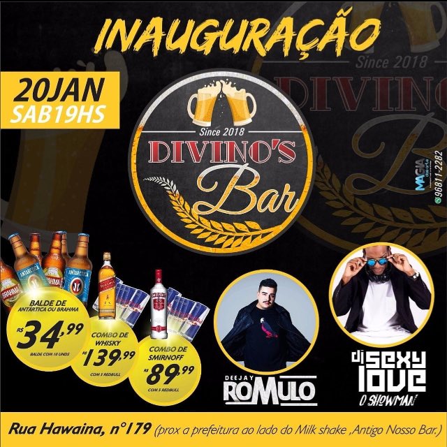 divinosBar's tweet photo. É  H O J E !!!
#divinosbar #divinou #inauguracao #sucesso #beer #vemtodomundo https://t.co/yBcKPMslZM