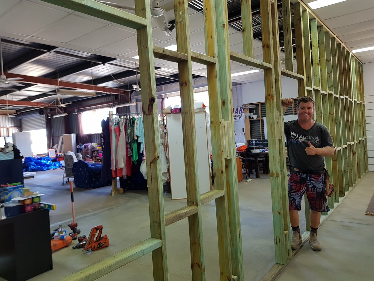 1st wall up in drop in centre for female victims of dv. Sponsors SOMETHING CONSTRUCTIVE..amazing work.