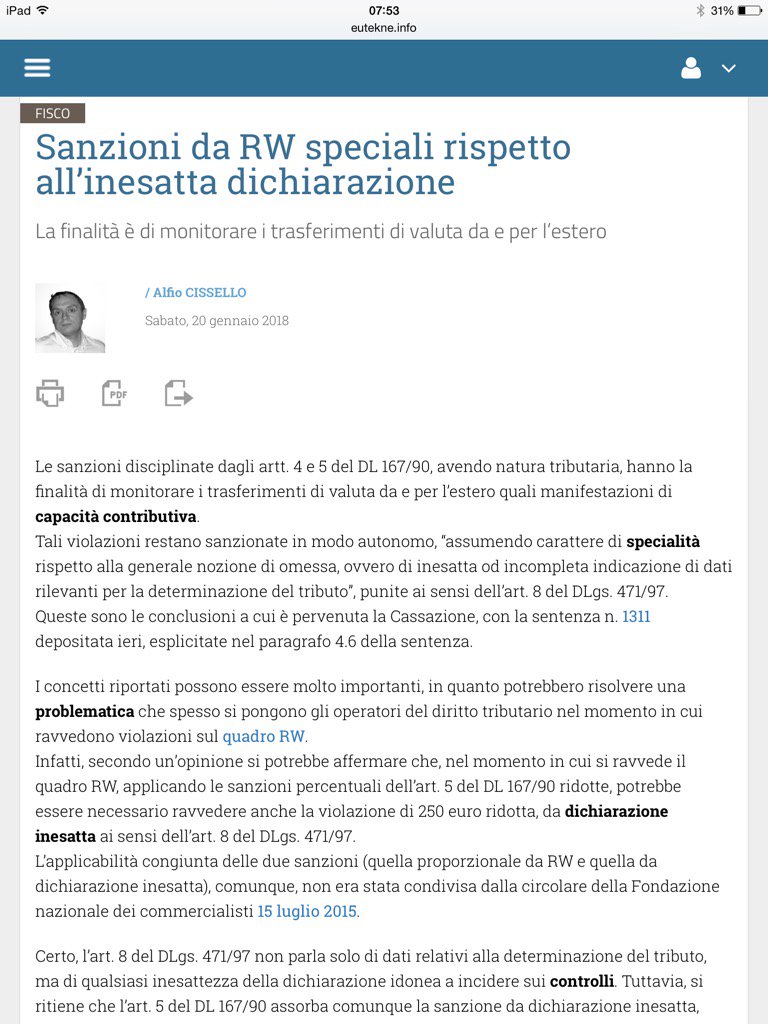 DarioDeotto's tweet photo. Per me le sanzioni reddituali (x attività estere) e quelle da quadro RW vanno cumulate giuridicamente... https://t.co/T65VM1pOsm