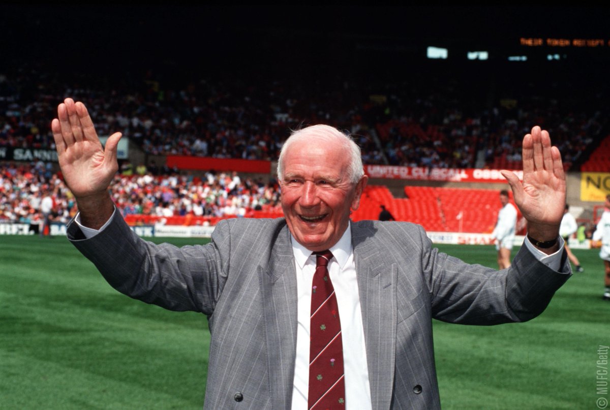 ManUtd's tweet photo. Today marks 24 years since Sir Matt Busby passed away. A true #MUFC legend. https://t.co/8k165u9HhF