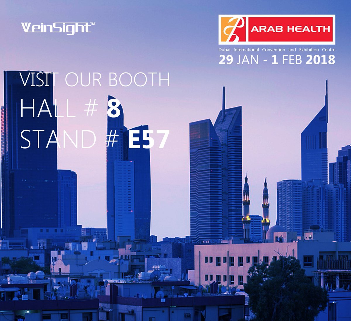 #ArabHealth Excited to announce we will be at 2018 from 29th Jan to 4th Feb. Would you be interested to know more about Vein Technology, looking forward to seeing you.www.veinsight.com/en #Congress #SuLinda_Confrences #Dubai #exhibition #medical #trade #fair