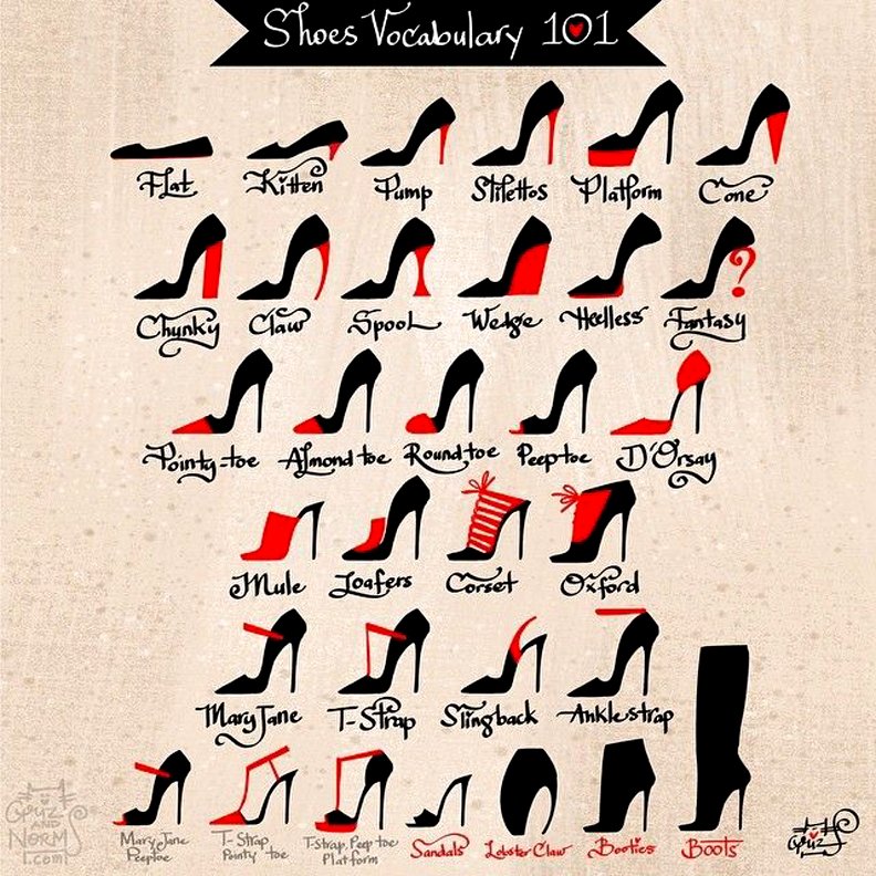 Educate yourself on the different types of heels. | Fashion vocabulary,  Fashion shoes, Fashion terminology