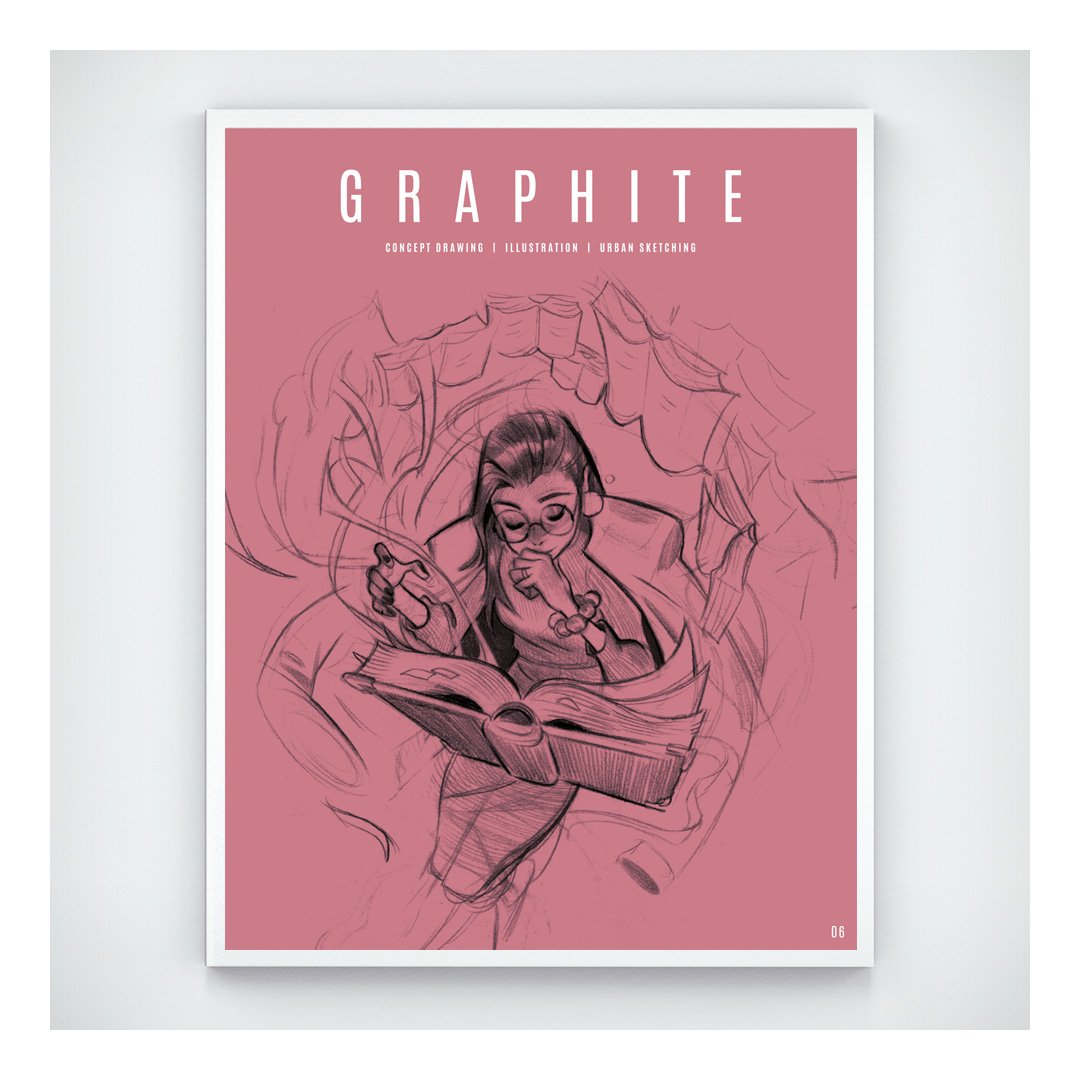 I'm in the 6th issue of @3dtotal 's Graphite magazine! 
You can read about my process to draw an inked illustration, from research sketches to final work. 
Beautiful presentation and many fantastic artists featured, check it out if you love art books!  https://t.co/gdFdQXyNEb 