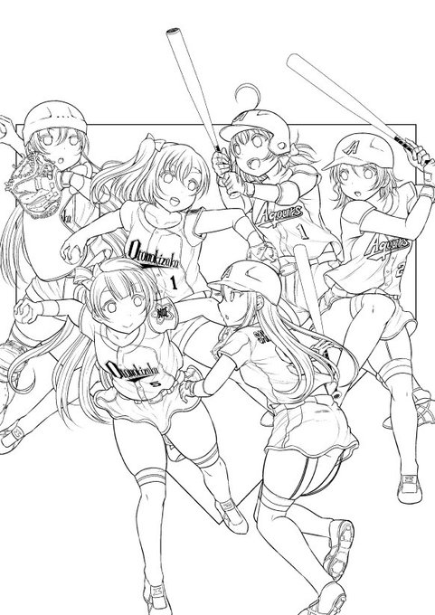 表紙線画(仮)。次回作はミューズとアクアを野球で対決させる予定。
#野球ミューズ
#野球アクア 