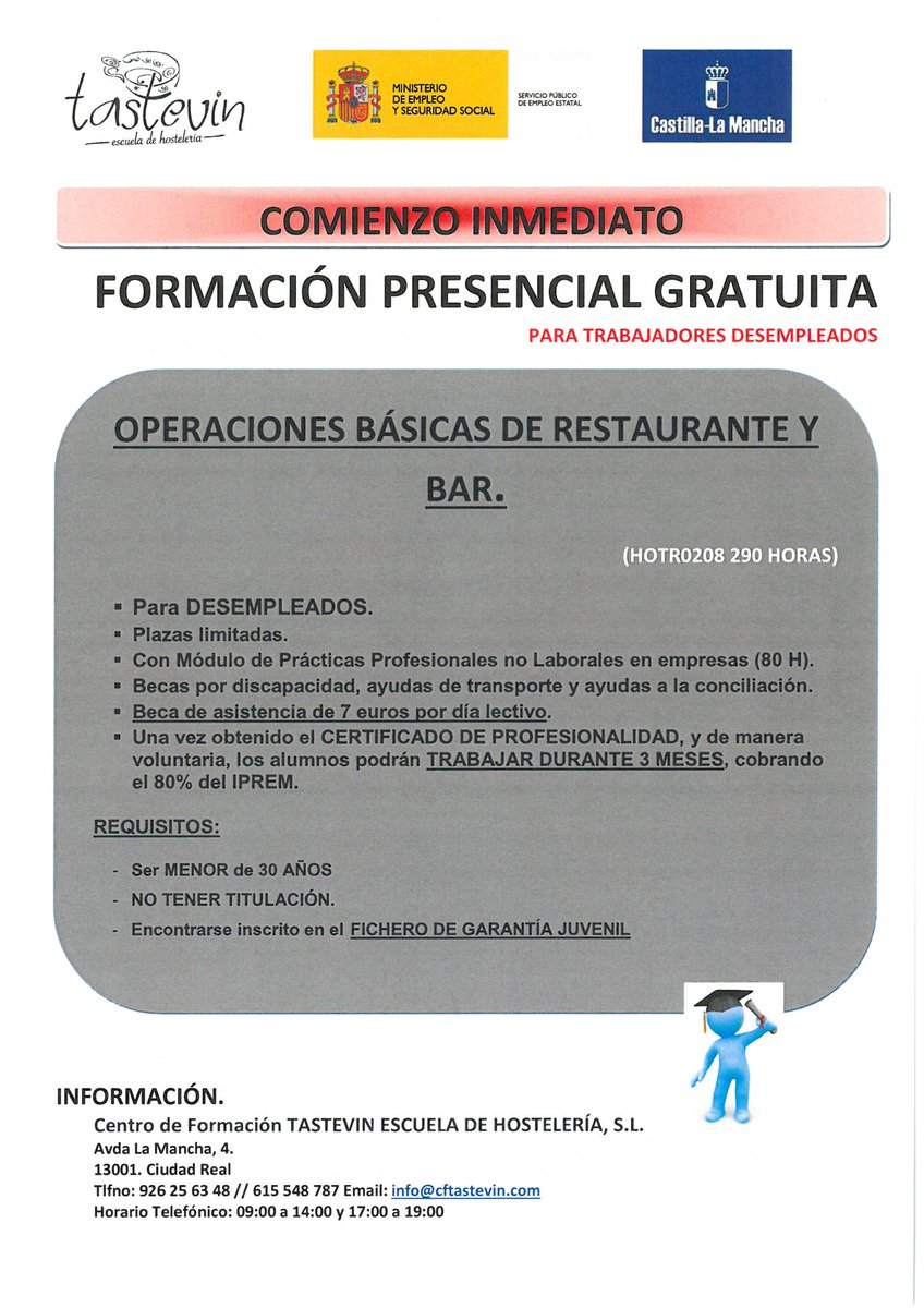 Certificado de profesionalidad: Operaciones Básicas de Restaurante y Bar