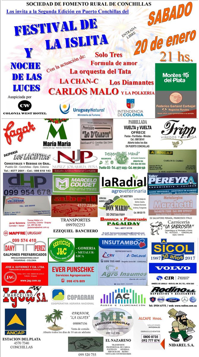 SOFORUCO's tweet photo. Los esperamos en Conchillas!!! 2do. Festival de la Islita @fitogalli https://t.co/vCKH0JCQ9C
