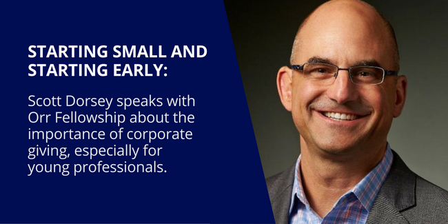 highalpha's tweet photo. Starting Small and Starting Early | @OrrFellowship recently sat down with @ScottDorsey to speak about corporate giving, how young professionals can have an impact on Indianapolis and the unique advantages of the Indianapolis community. https://t.co/BBHyJuOl32 https://t.co/JLUSVe7htX