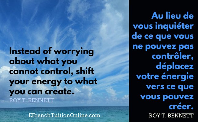 #quote: "Instead of worrying about what you cannot control, shift your energy to what you can create." - Roy T. Bennett <a href="/InspiringThinkn/">Roy T. Bennett</a>

#citation: "Au lieu de vous inquiéter de ce que vous ne pouvez pas contrôler, déplacez votre énergie..."

#ThursdayThought #ThursdayMotivation