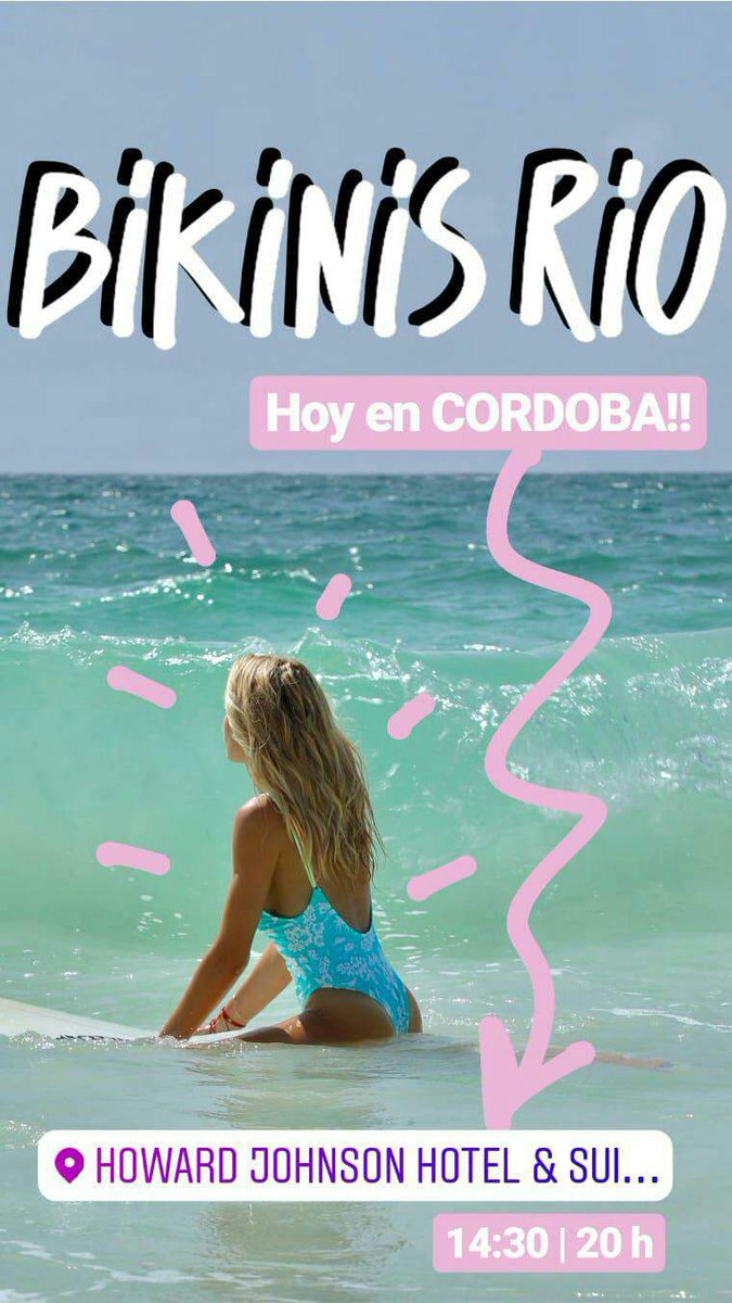 ⚠️ ATENCION CORDOBA 🚌 
.
 💘🌴Queremos que seas parte del Tour Río SS18!! Llevamos miles de bikinis y enterizas para vos!! 🌈
 .
 Nos vemos ESTE JUEVES [18 de enero] de 14:30 a 20 hs en Hotel Howard Johnson 🏢 (La Cañada)
 .
 Más info en⤵⤵⤵
 .
 shop.bikinisrio.com/feria-en-vivo_…