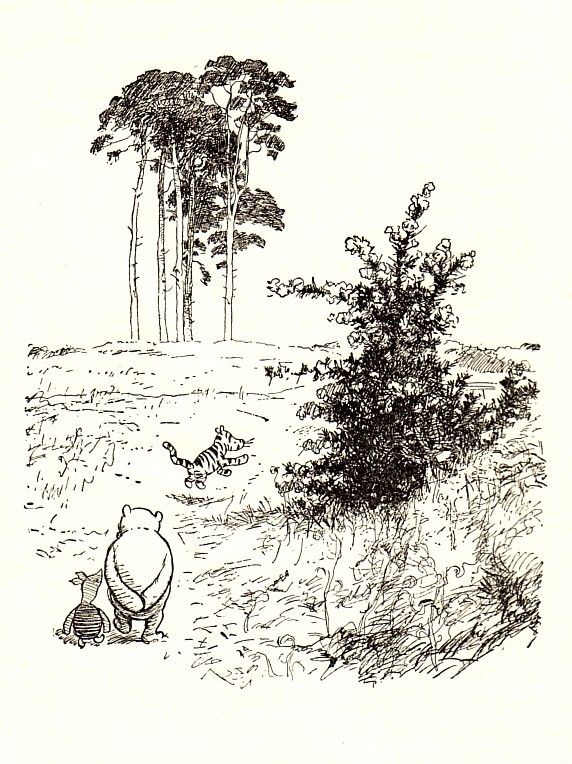 Having a stroll by E.H. Shepard in Winnie-the-Pooh: Exploring a Classic at the Victoria and Albert Museum