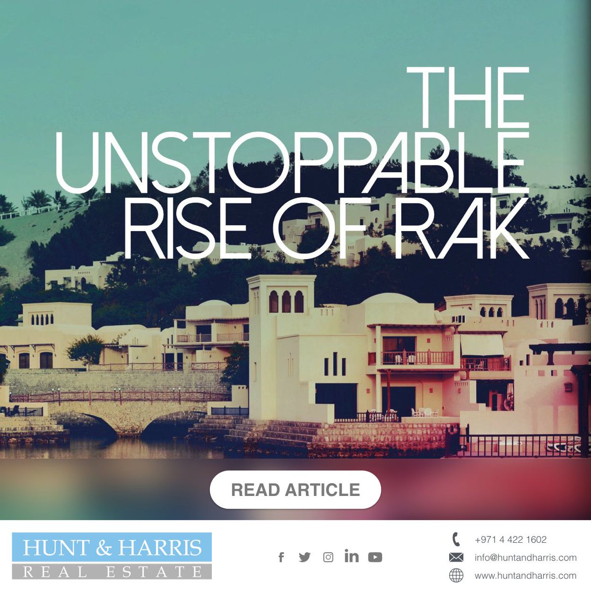 If not now, when?
Neema Kataria shares her insights on the booming RAK real estate market in an exclusively requested article for Propertyfinder.
buff.ly/2mLYGSG
#huntandharrisuae #uae #realestate #property #realtor #invest #rasalkhaimah
#properties #homesforsale #invest