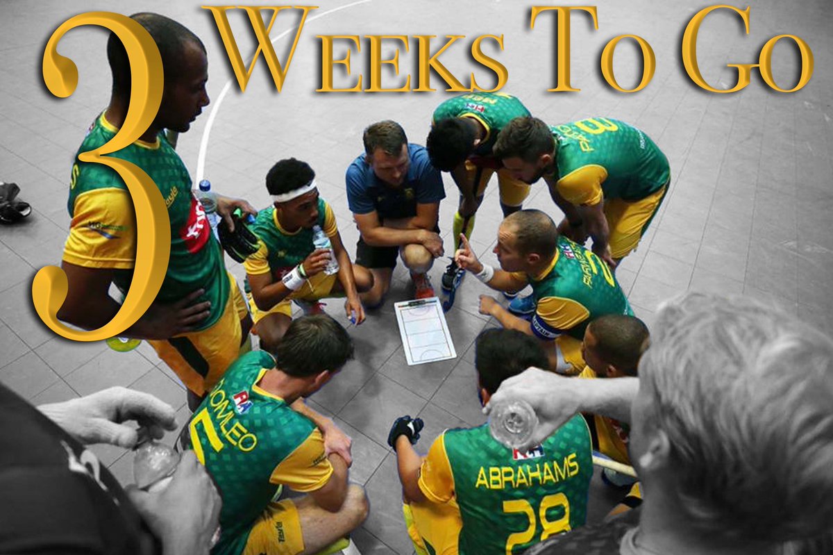 #3Weeks2Go before we kickoff against Russia in our first match of the FIH World Cup. We start our first camp tomorrow up at St. Anne's Diocesan College. If you in the area and want to come watch we will be there the whole weekend. #IHWC2018 #IndoorHockey #RoadToBerlin #Prep