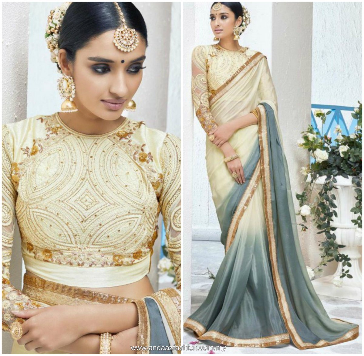 Andaazfashionmy's tweet photo. Cream And Grey Crepe Saree With Blouse
@Andaazfashionmy 
#bestsellersaree #partywear #weddingwear #festivalwear #Creamcolor #Greycolor #topfabric #womanfashion #Embroideredwork #Zariwork #stonework #ootdfashion #ethnicwear
Visit Now: https://t.co/Chd3qUUCdb https://t.co/0bEo5HDCYm