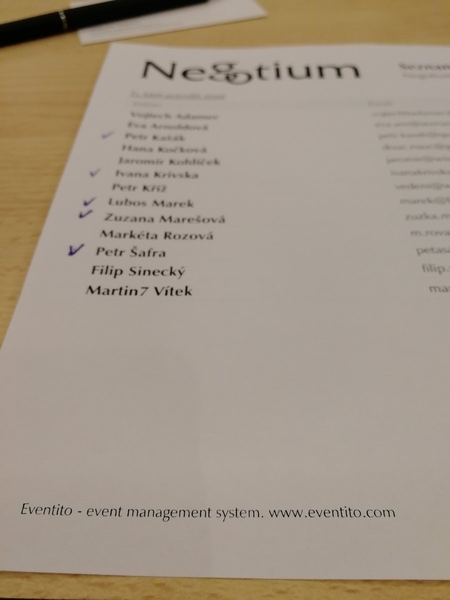 Eventitocom's tweet photo. Nejvíc nás těší vidět užití systému v praxi :-) Viz účastnická listina na Negotium, kam si mohou účastníci dělat ihned poznámky od prezentujících.

#eventito #networking #businessnetworking #negotium #obchodnisnidane https://t.co/B7QRCNb3JS