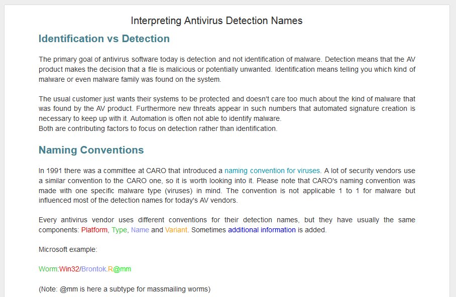 New Blog Article: Interpreting Antivirus Detection Names. #MalwareAnalysisForHedgehogs 🦔

Thanks to @k_sec and @fwosar for additional information that I added to this article. @hexwaxwing You wanted this. 🙂

struppigel.blogspot.de/2018/01/interp…
