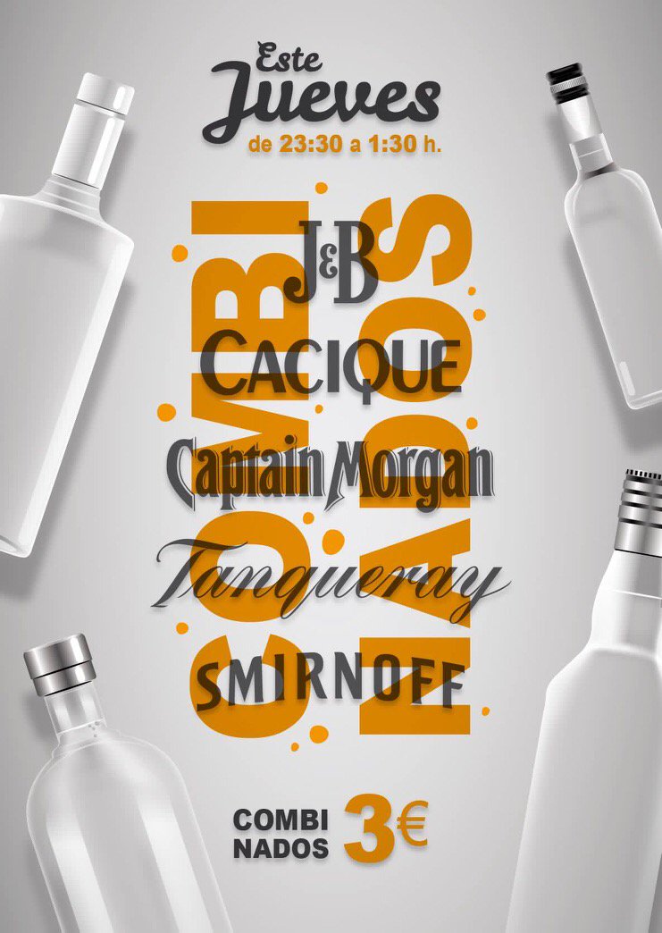 barelmarrano's tweet photo. Que tal llevas la semana...
Si necesitas para y disfrutar un rato, pásate esta noche a tomarte una copa con nosotros.
Combinados a 3 €
#jueves #combinados https://t.co/ENxaCDmiRl